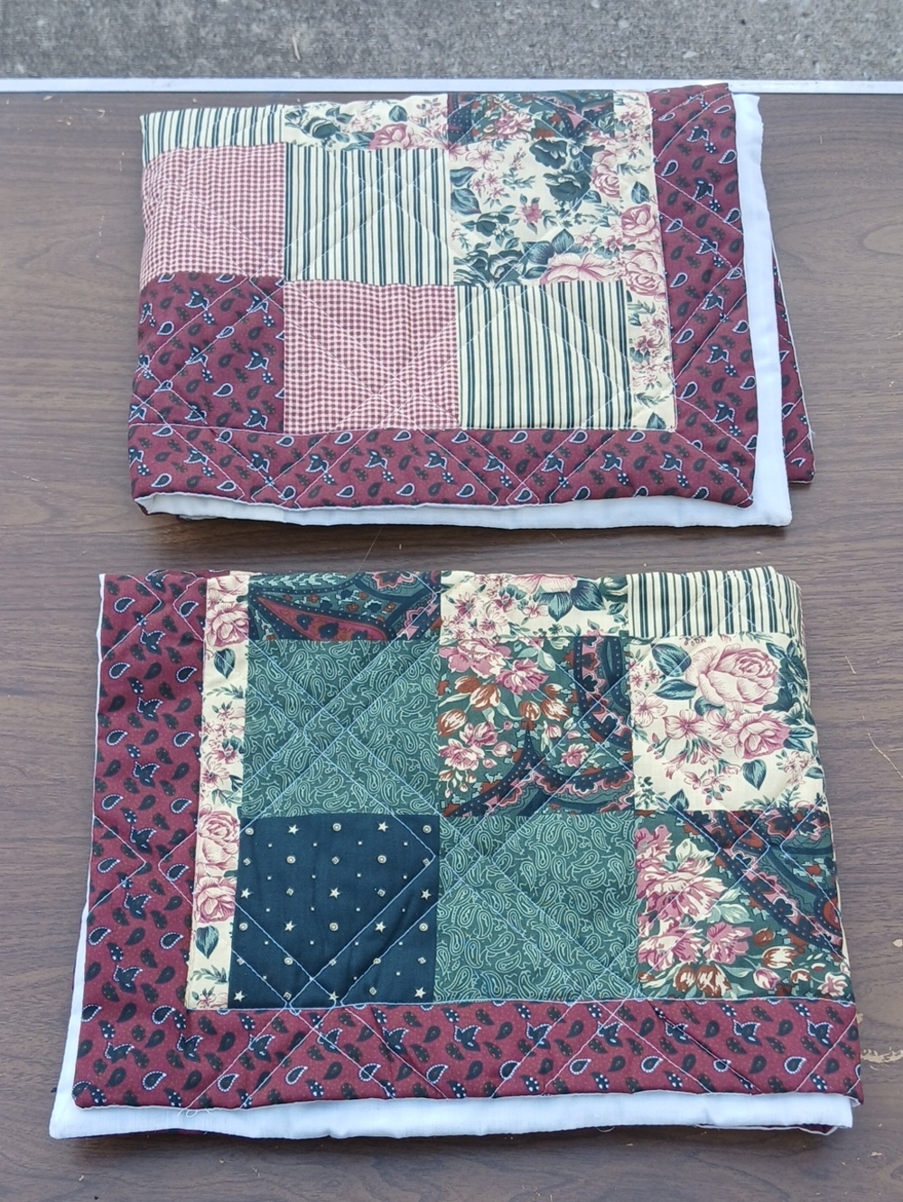 Floral Patchwork Quilted Pillow Shams-2